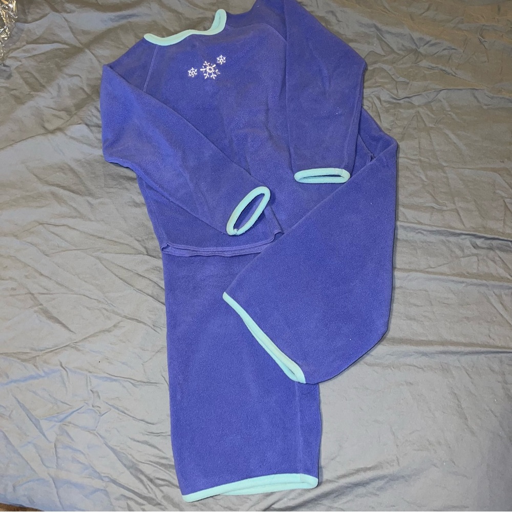 Vintage Girls LL Bean Fleece Top & Bottom Matching Set